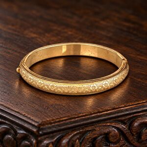 Vintage 1950s Bracelet Gold Filled Shell Floral Scroll Victorian Revival - 15F